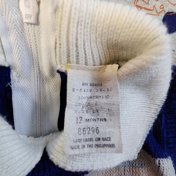Vintage Boys Zipdown Sweater 12 Months - Picture 7 of 8